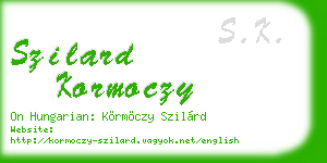 szilard kormoczy business card