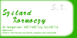 szilard kormoczy business card